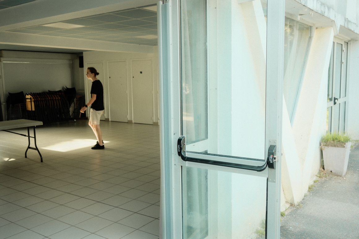 Interior of Centre Social Keryado with a person in the room